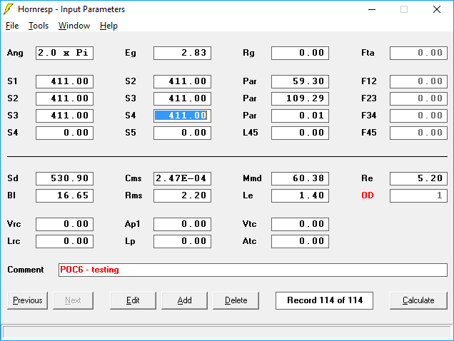 Hornresp sim - classical TL - addtional segment